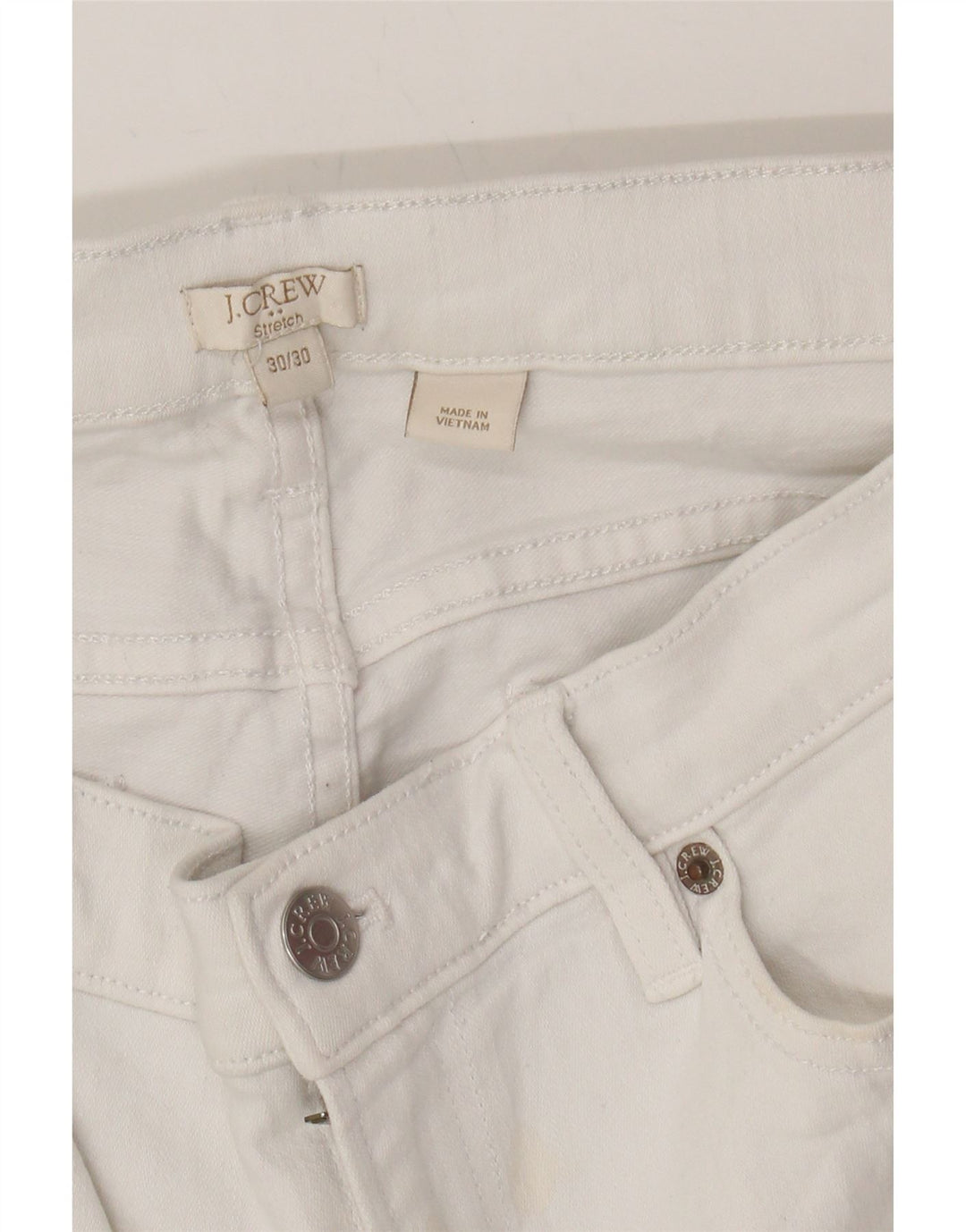 J. CREW Womens Skinny Jeans W30 L30 White Cotton Vintage J. Crew and Second-Hand J. Crew from Messina Hembry 