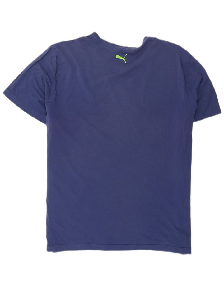 Puma Mens Graphic T-Shirt Top XL Blue Cotton