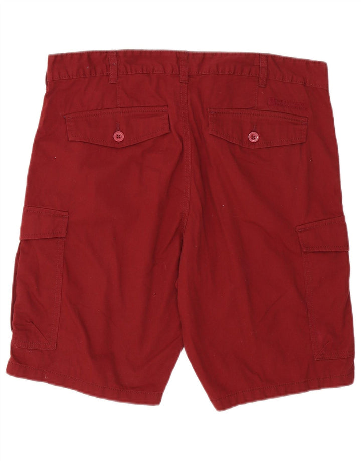 MOUNTAIN WAREHOUSE Mens Cargo Shorts W34 Large Burgundy Cotton