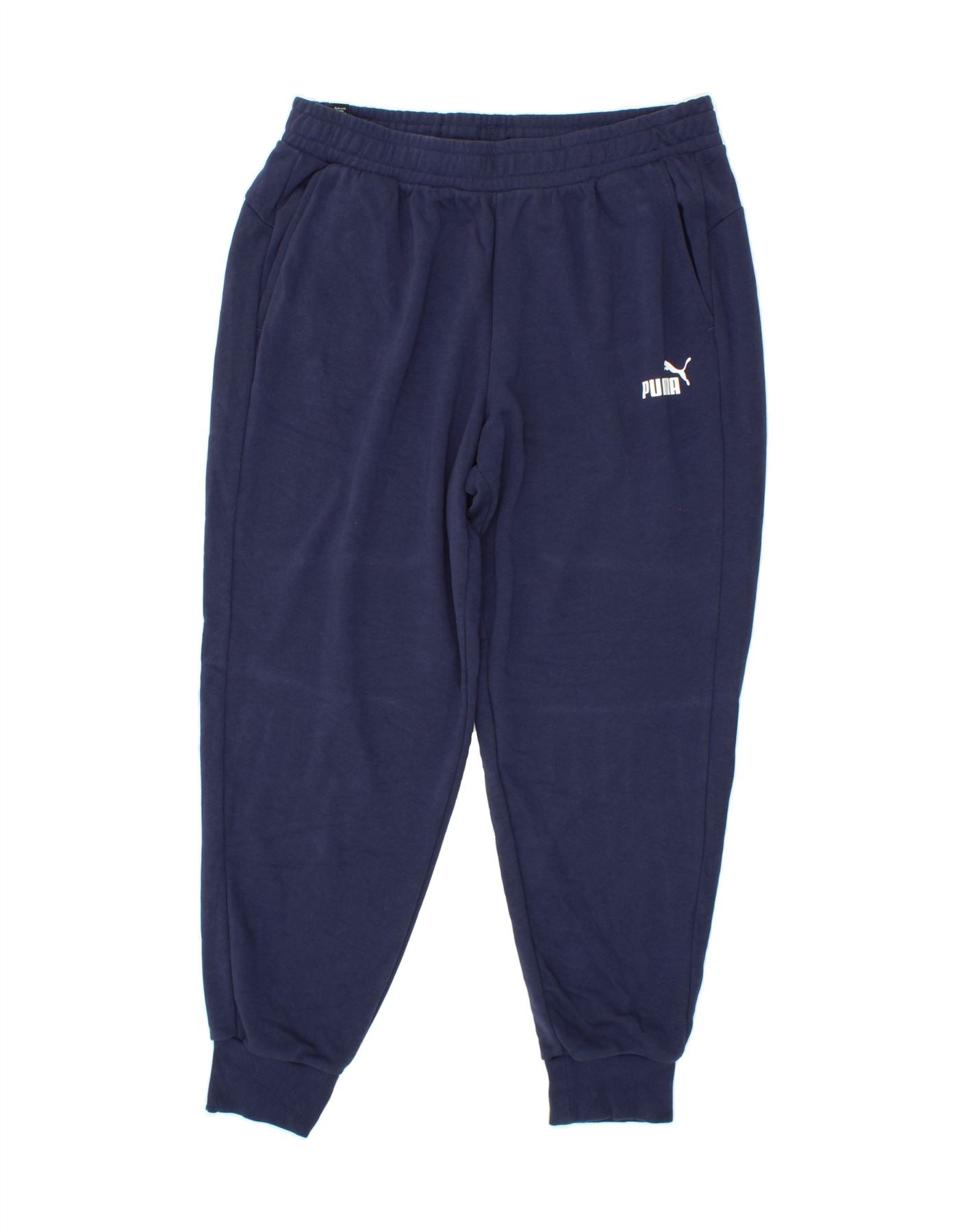 PUMA Mens Tracksuit Trousers Joggers XL Navy Blue Cotton