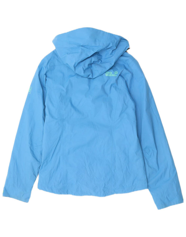JACK WOLFSKIN Womens Hooded Windbreaker Jacket UK 8 Small Blue Polyamide