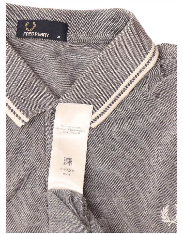 Fred Perry Mens Polo Shirt XL Grey Cotton