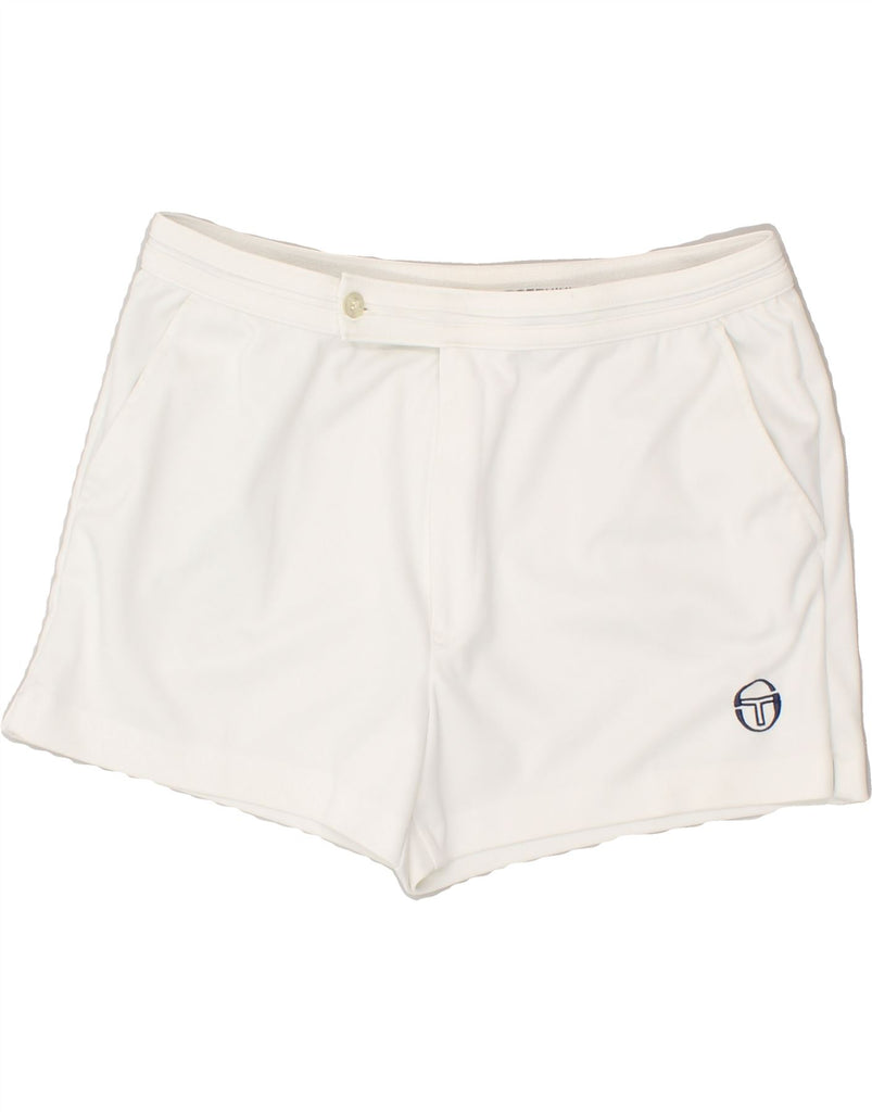 SERGIO TACCHINI Womens Sport Shorts IT 52 2XL White Polyester | Vintage Sergio Tacchini | Thrift | Second-Hand Sergio Tacchini | Used Clothing | Messina Hembry 