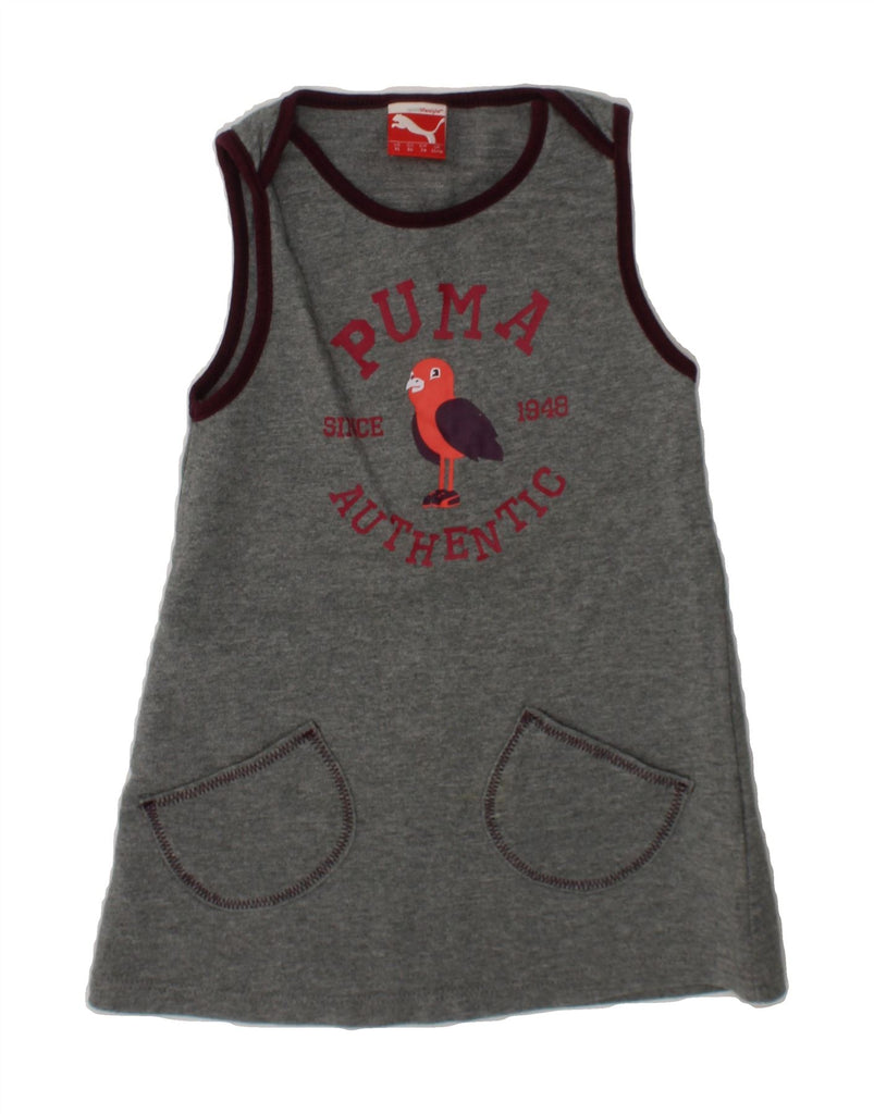 PUMA Baby Girls Graphic T-Shirt Dress 18-24 Months Grey Cotton Vintage Puma and Second-Hand Puma from Messina Hembry 