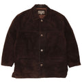 Vintage Mens Loose Fit Suede Jacket UK 36 Small Brown Leather