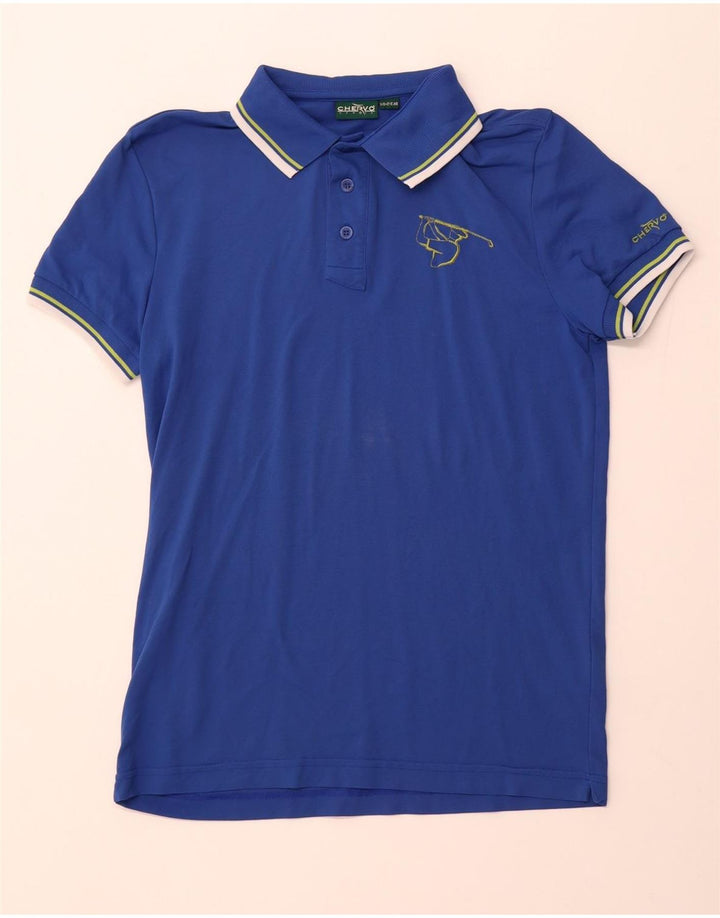 CHERVO Mens Polo Shirt IT 46 Small Blue Nylon