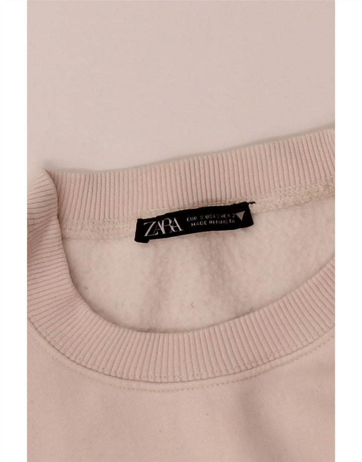 ZARA Womens Oversized Sweatshirt Jumper UK 10 Small Pink Vintage Zara and Second-Hand Zara from Messina Hembry 