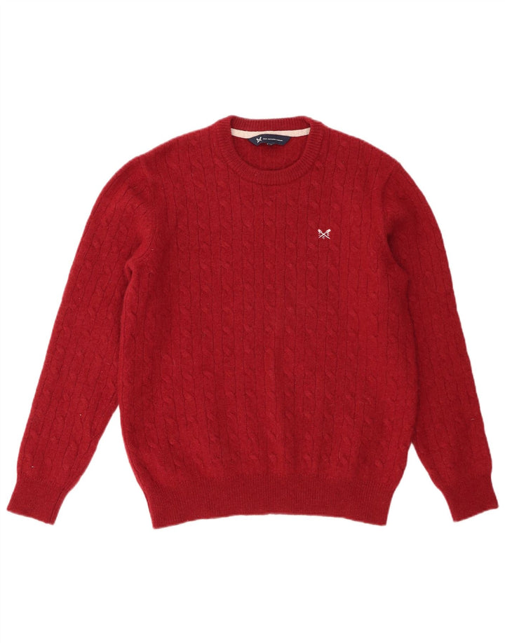 Crew Clothing Mens Neck Jumper Sweater Medium Red Lambswool