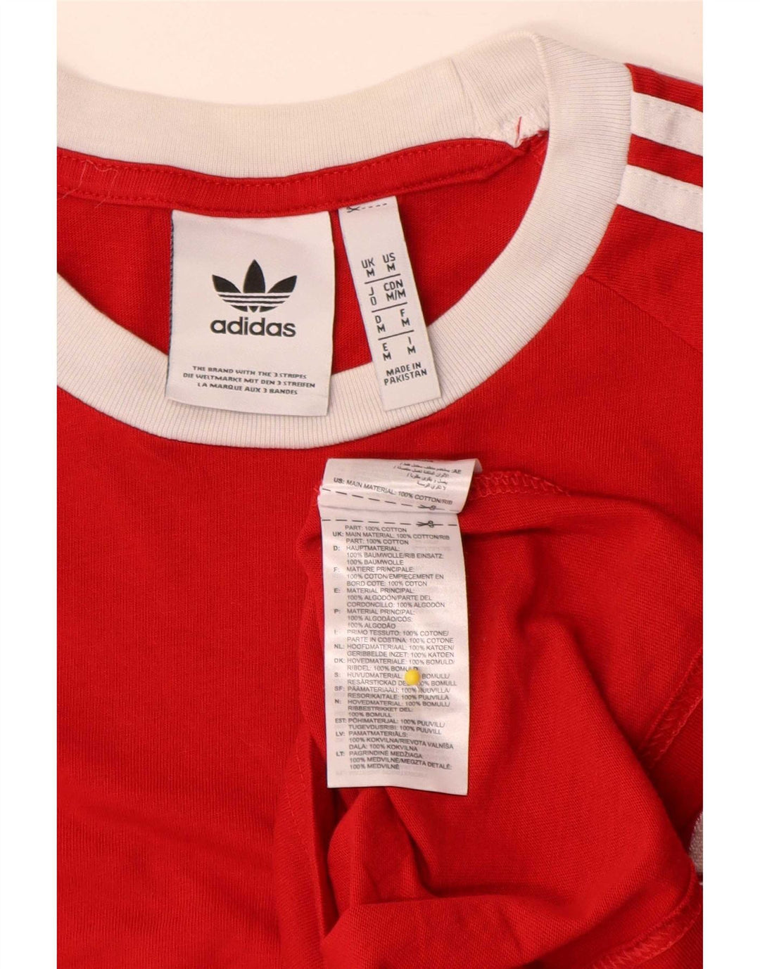 Adidas Mens T-Shirt Top Medium Red Cotton