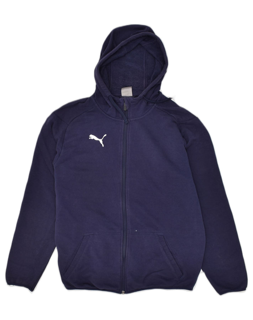 PUMA Mens Zip Hoodie Sweater Small Navy Blue Cotton | Vintage Puma | Thrift | Second-Hand Puma | Used Clothing | Messina Hembry 