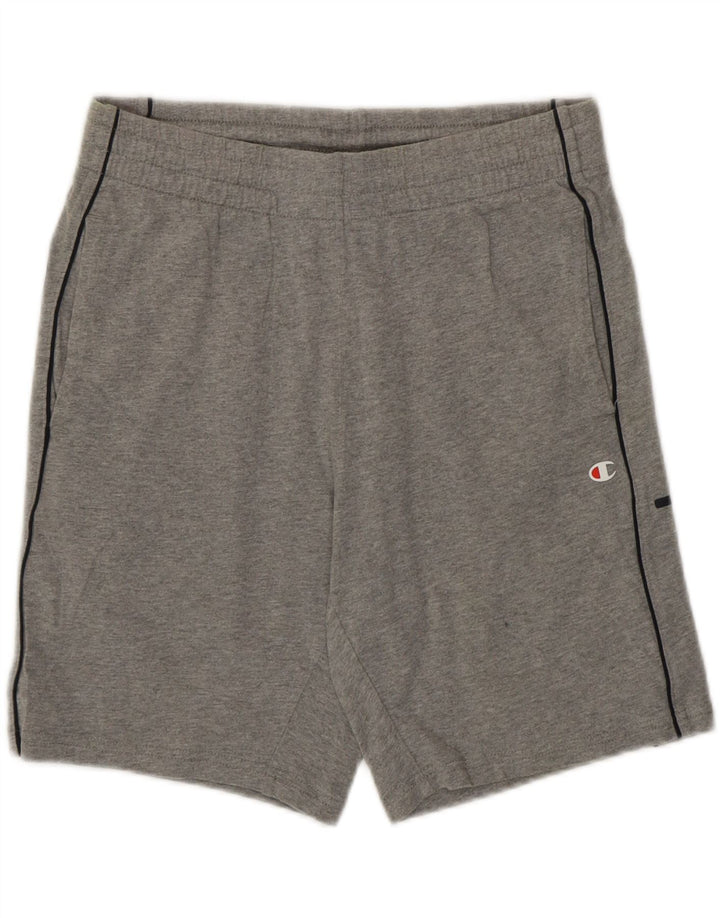 CHAMPION Mens Graphic Sport Shorts Small  Grey Vintage Champion and Second-Hand Champion from Messina Hembry 