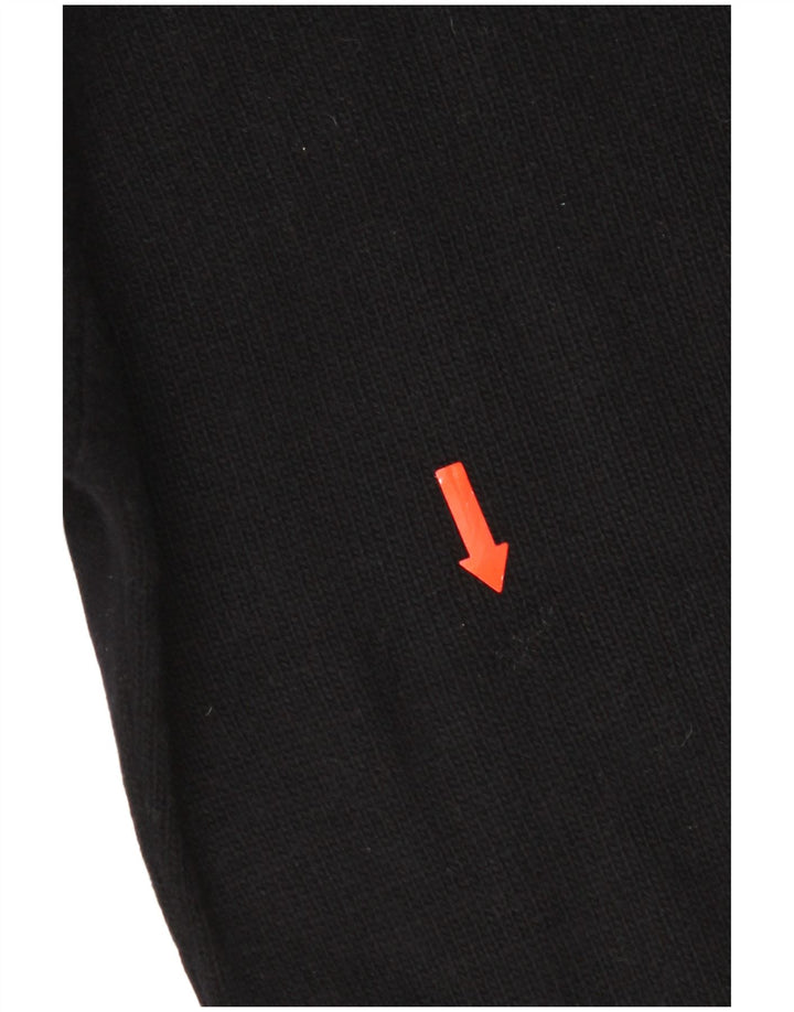 Benetton Womens Roll Neck Jumper Sweater UK 16 Large Black Virgin Wool