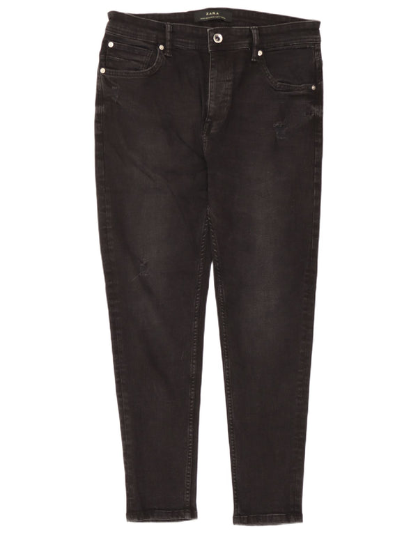 Zara Mens Skinny Jeans EU 44 Large W34 L26 Black Cotton