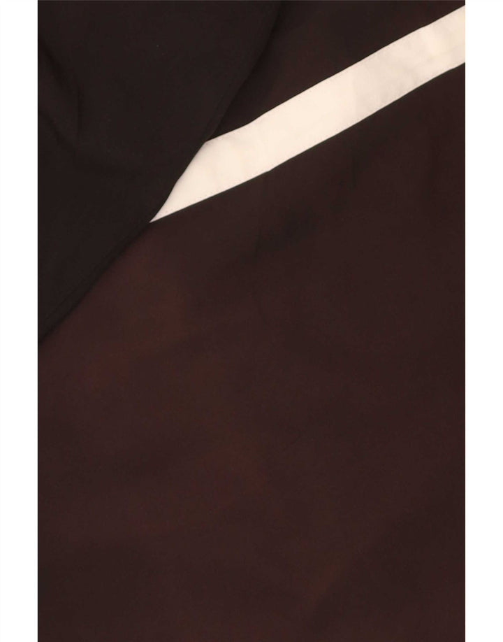 Converse Womens Hooded Windbreaker Jacket UK 14 Medium Black Colourblock
