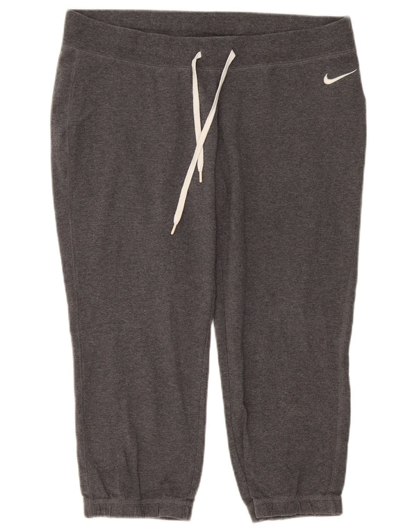 Nike Womens Capri Tracksuit Trousers Joggers UK 18 XL Grey Cotton