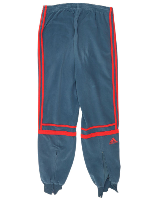 Adidas Girls Velour Tracksuit Trousers Joggers 15-16 Years Blue Polyester