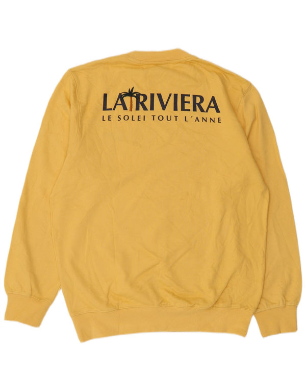 Jack & Jones Mens Graphic Sweatshirt Jumper Large Yellow Cotton