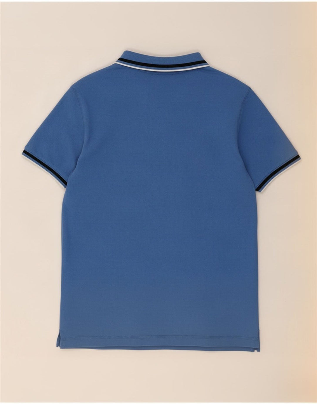 Dkny Mens Polo Shirt Medium Blue Striped Cotton