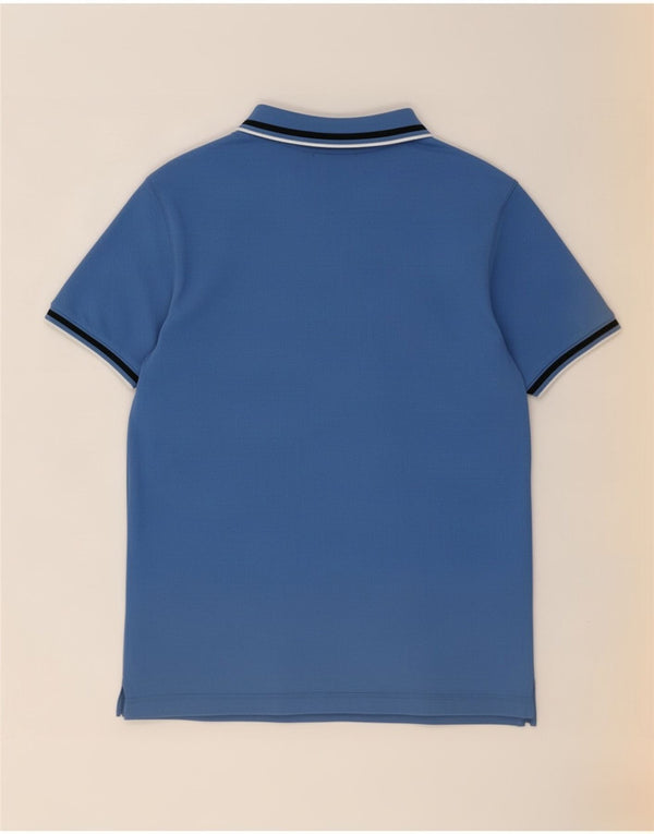 Dkny Mens Polo Shirt Medium Blue Striped Cotton