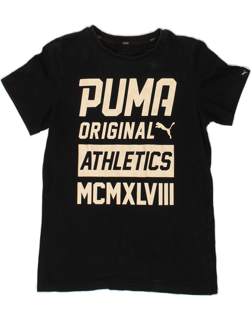 PUMA Boys Graphic T-Shirt Top 11-12 Years Black Cotton | Vintage Puma | Thrift | Second-Hand Puma | Used Clothing | Messina Hembry 