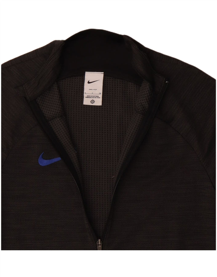 NIKE Mens Dri Fit Tracksuit Top Jacket Small Grey Flecked Polyester