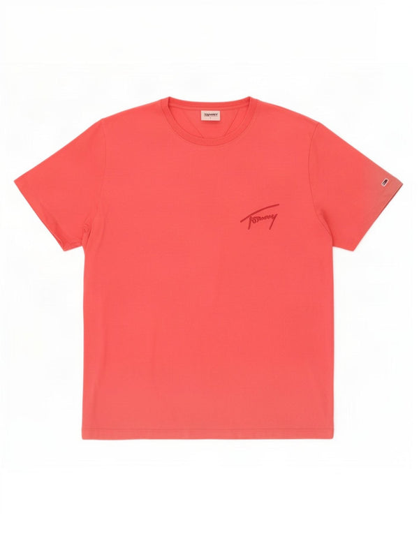 Tommy Hilfiger Womens T-Shirt Top UK 16 Large Pink Cotton