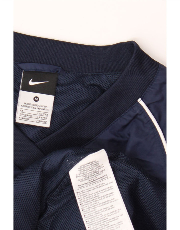 Nike Mens Pullover Tracksuit Top UK 39/41 Medium Navy Blue Nylon