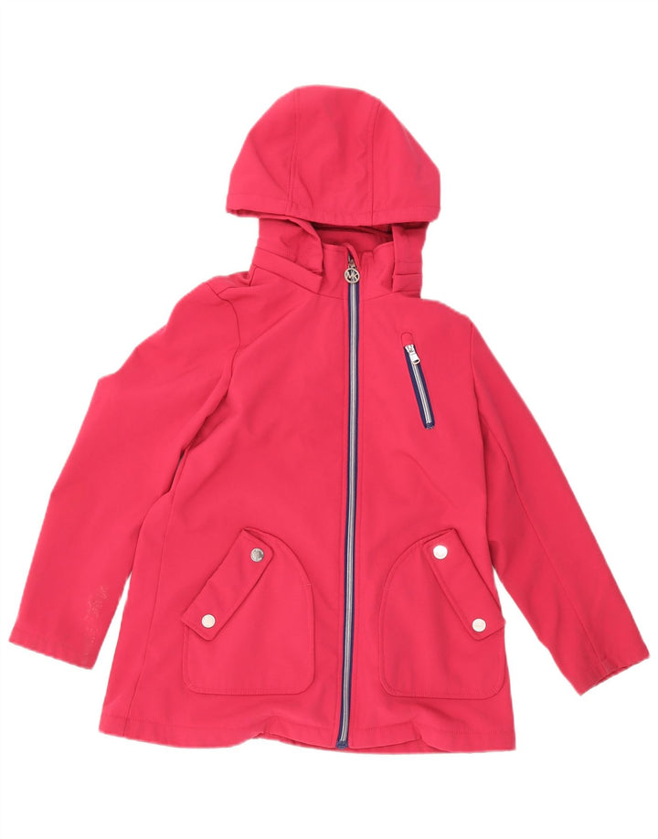 Michael Kors Girls Hooded Windbreaker Jacket 7-8 Years Pink Polyester