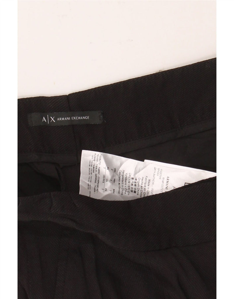 ARMANI EXCHANGE Womens Crop Casual Trousers US 2 XS W25 L26 Black Viscose Vintage Armani Exchange and Second-Hand Armani Exchange from Messina Hembry 