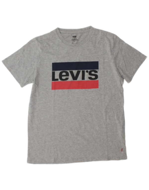 Levi's Mens Graphic T-Shirt Top Large Grey Flecked Cotton