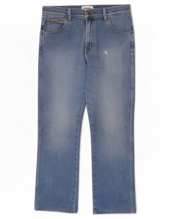 Wrangler Mens Texas Straight Jeans W32 L27 Blue Cotton
