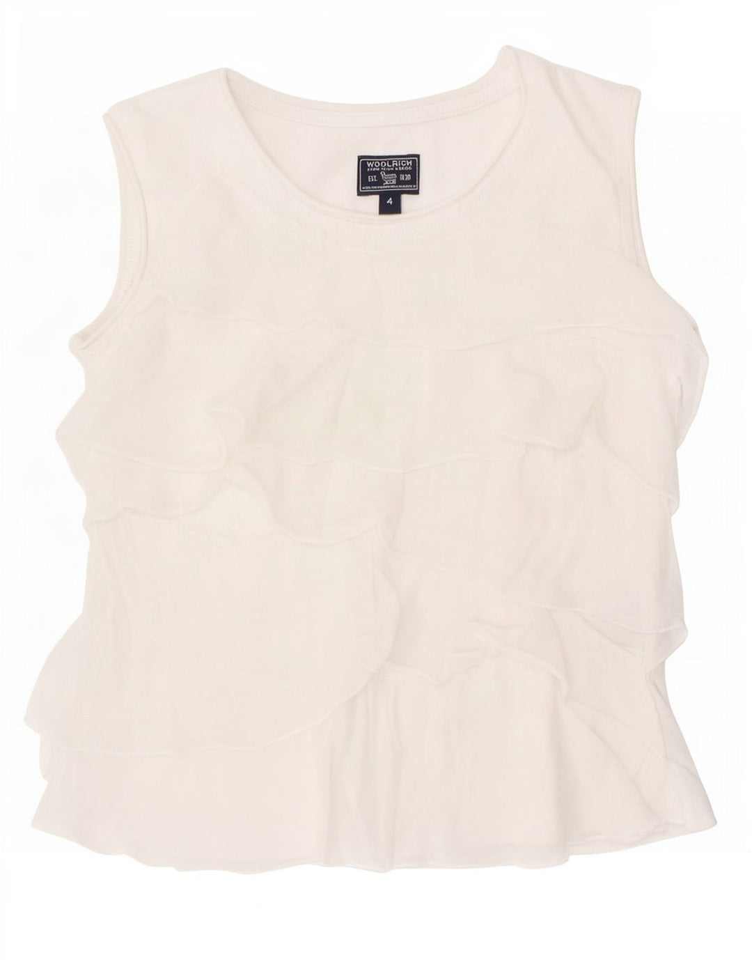 Woolrich Girls Sleeveless Blouse Top 3-4 Years White Cotton