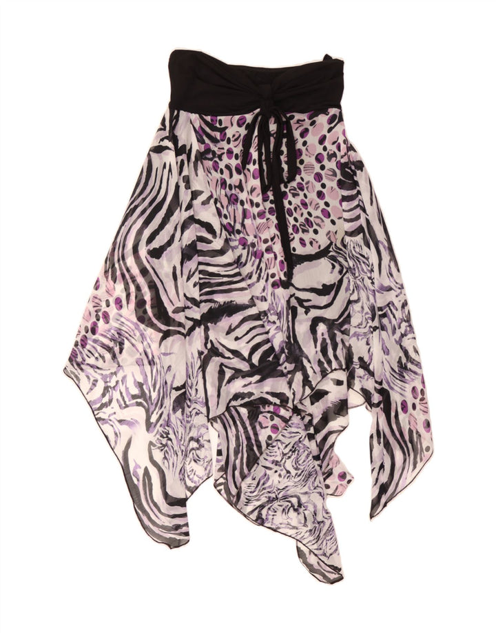 VINTAGE Womens Asymmetrical Skirt Medium W37  Purple Animal Print Vintage Vintage and Second-Hand Vintage from Messina Hembry 