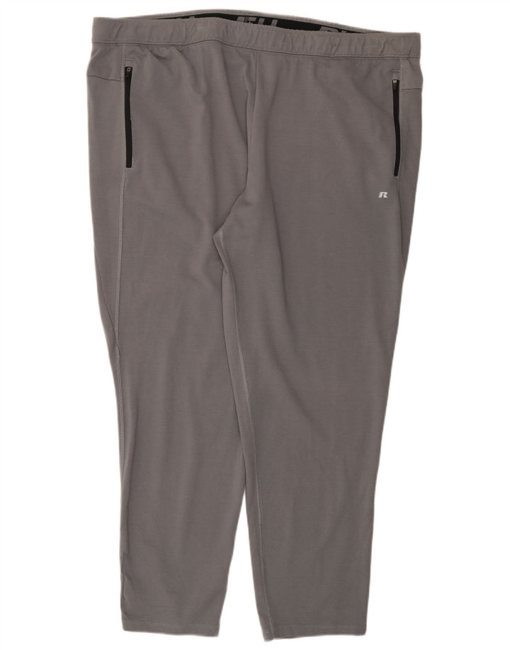 RUSSELL ATHLETIC Mens Tracksuit Trousers 3XL Grey Rayon