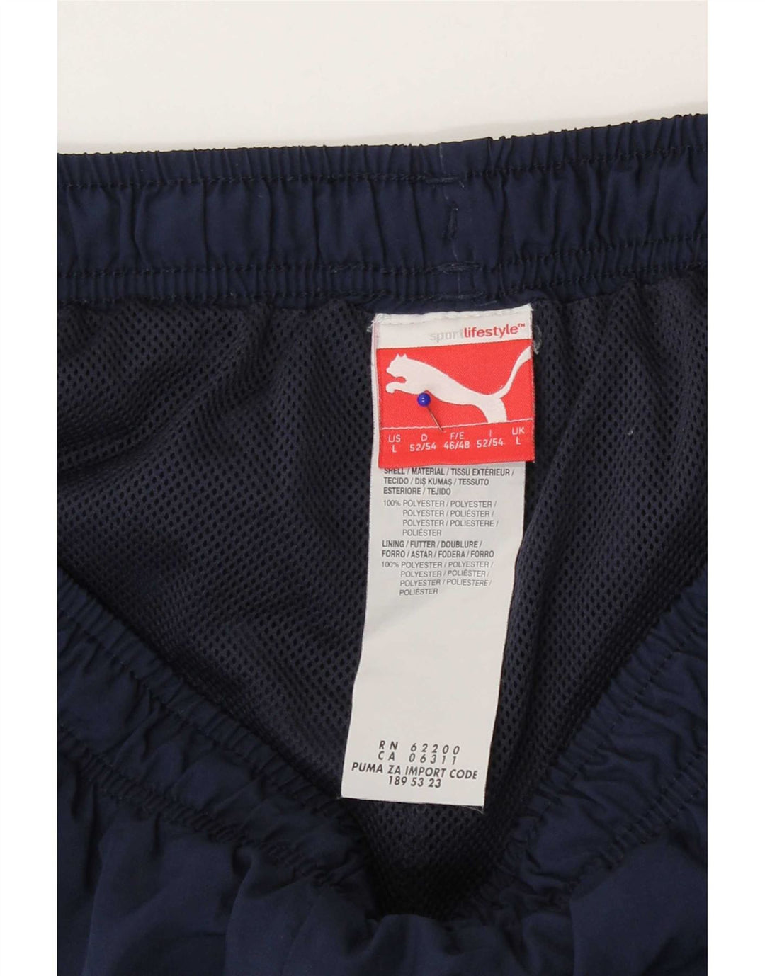 Puma Mens Graphic Capri Tracksuit Trousers Large Navy Blue Polyester
