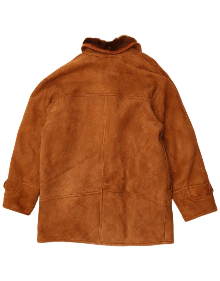 Vintage Mens Shearling Jacket UK 40 Large Brown
