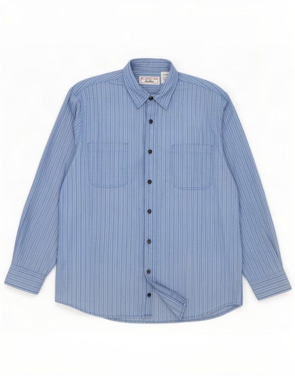 Levi's Mens Shirt XL Blue Striped Cotton