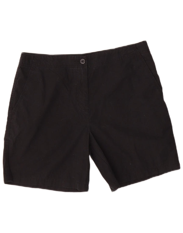 Marks & Spencer Womens Casual Shorts UK 12 Medium W30 Black Cotton