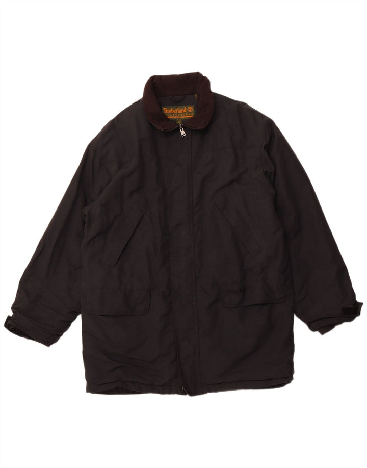 TIMBERLAND Mens Loose Fit Windbreaker Jacket UK 36 Small Black Nylon