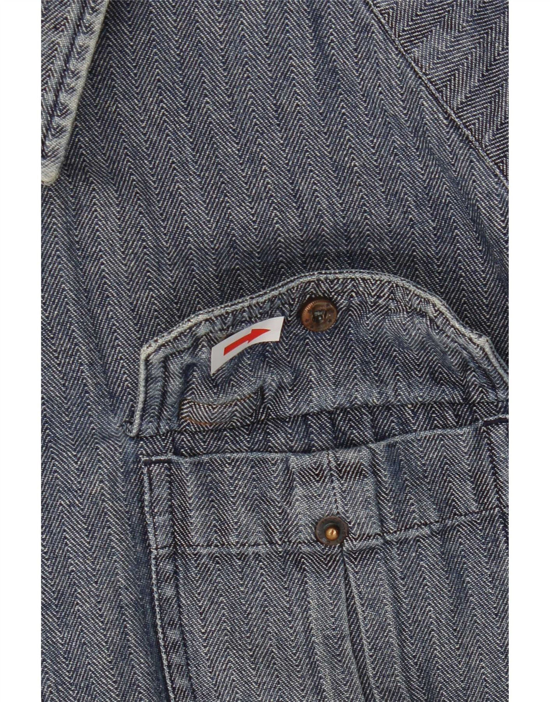 Carhartt Mens Slim Fit Shirt Large Blue Herringbone Cotton