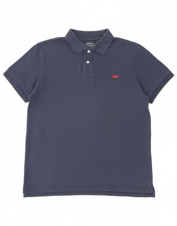Levi's Mens Polo Shirt Large Navy Blue Cotton