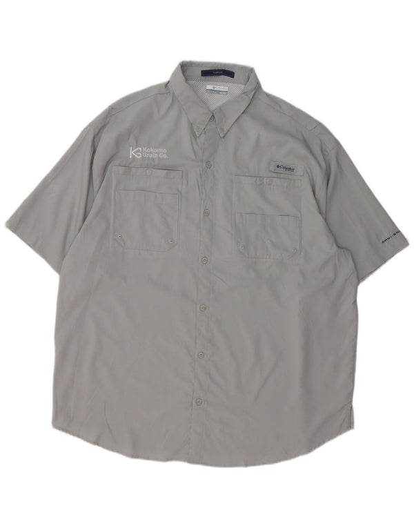 Columbia Mens Tamiami Short Sleeve Shirt 2XL Grey Polyester