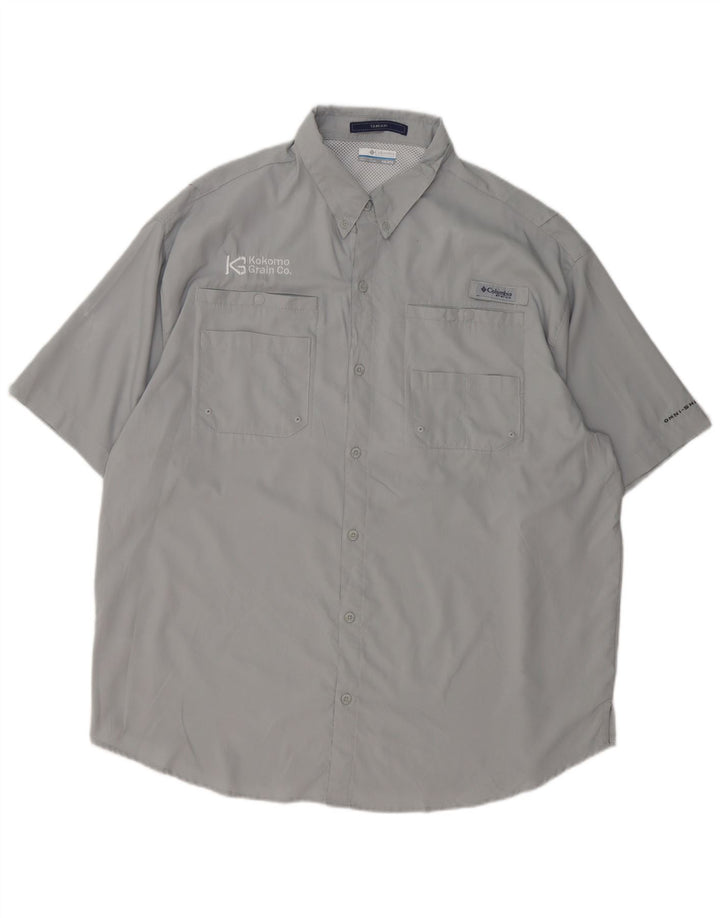 Columbia Mens Tamiami Short Sleeve Shirt 2XL Grey Polyester