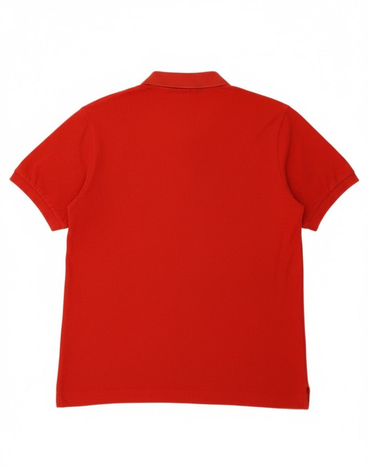 Lacoste Mens Polo Shirt Size 4 Medium Red Cotton