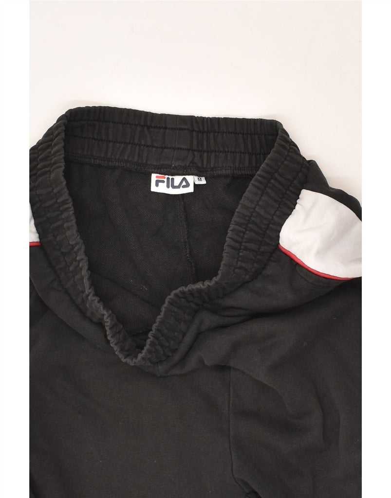 FILA Mens Graphic Tracksuit Trousers Joggers Medium Black Colourblock | Vintage Fila | Thrift | Second-Hand Fila | Used Clothing | Messina Hembry 