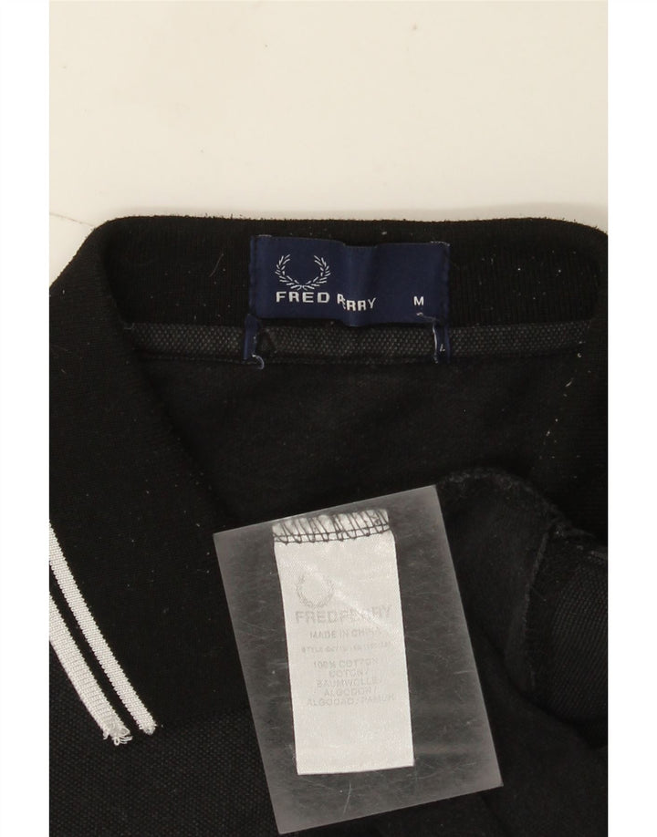 Fred Perry Mens Polo Shirt Medium Black Cotton