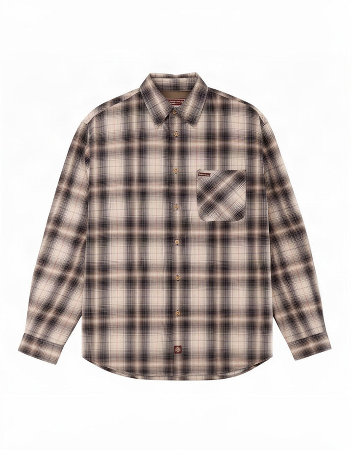 Marlboro Classics Mens Flannel Shirt Large Navy Blue Check Cotton