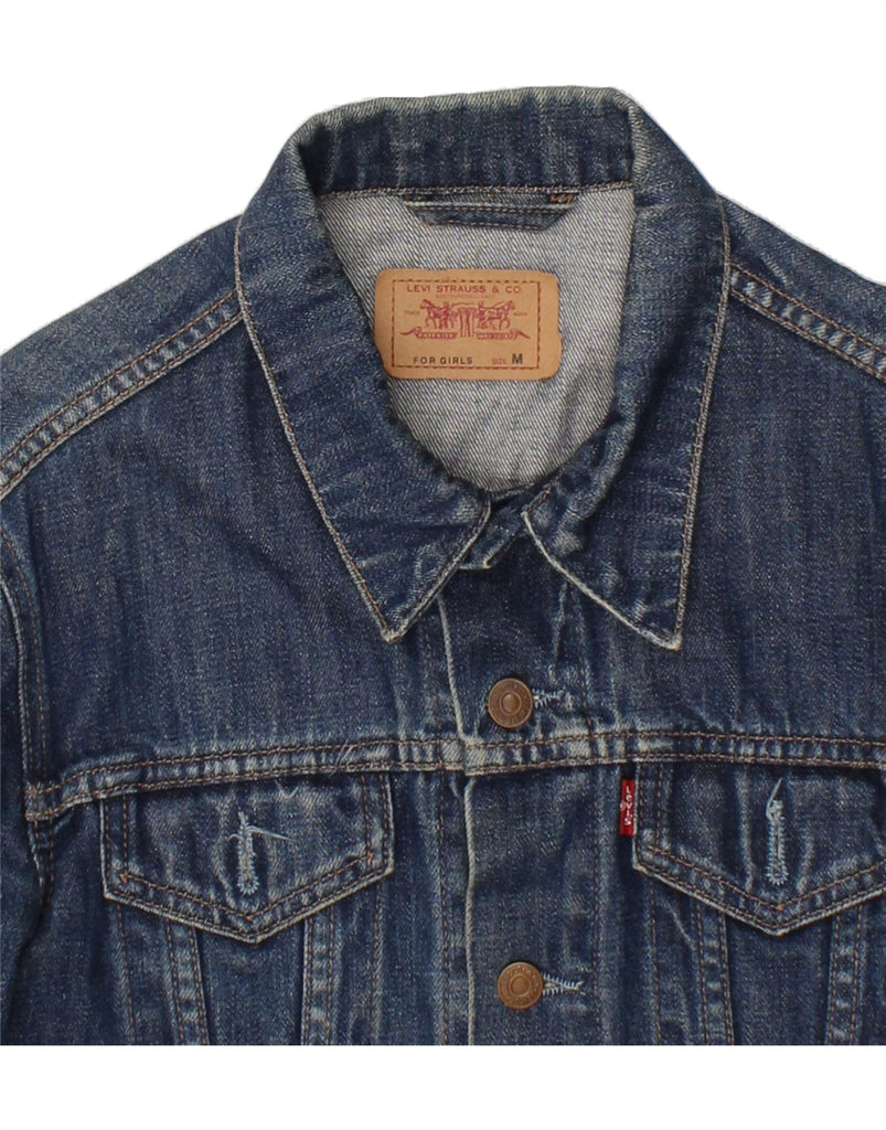 LEVI'S Girls Denim Jacket 8-9 Years Medium Navy Blue Cotton Vintage Levi's and Second-Hand Levi's from Messina Hembry 