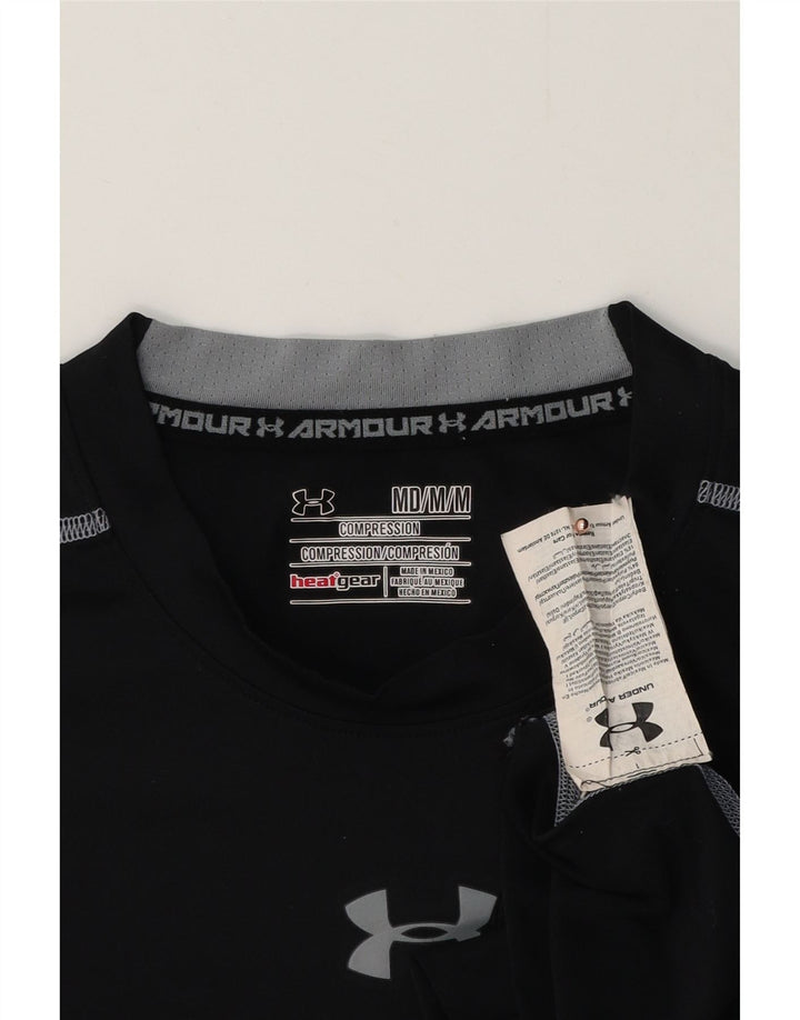 UNDER ARMOUR Mens Heat Gear Graphic Vest Top Medium Black Polyester