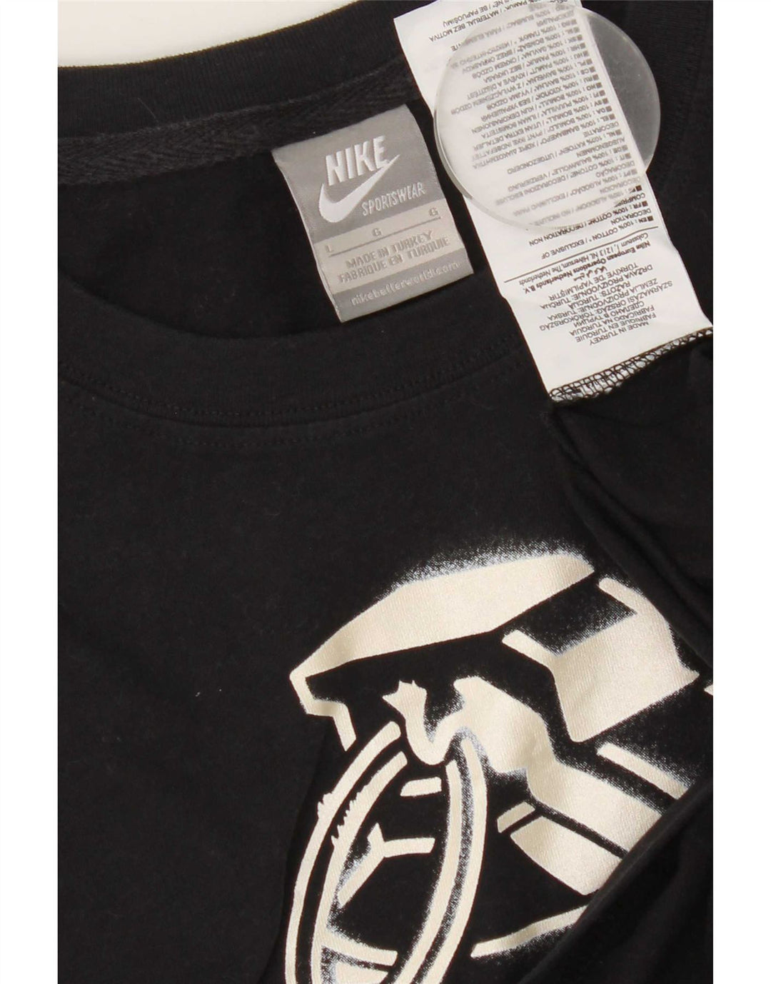 Nike Mens Graphic T-Shirt Top Large Black Cotton